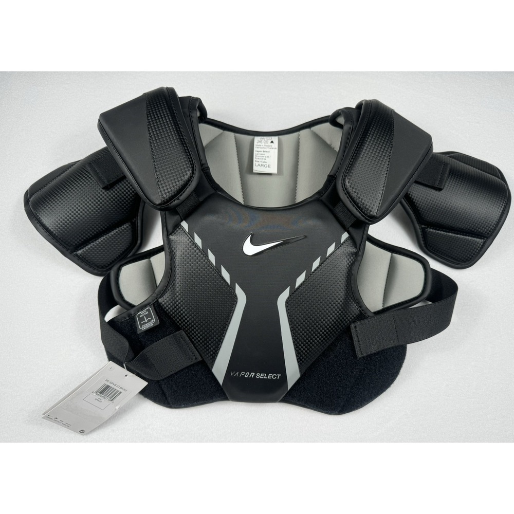 Nike Vapor Select Lacrosse Shoulder Pads Black Carbon Fiber Size L SPVS‑010 New